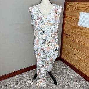 World Market Tropical Print Multicolor Sleeveless Jumpsuit Small/Medium Beach